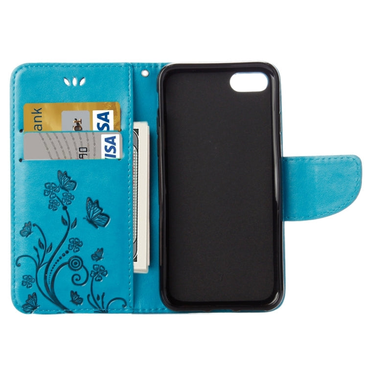 For  iPhone 8 & 7  Pressed Flowers Horizontal Flip Leather Case with Holder & Card Slots & Wallet
