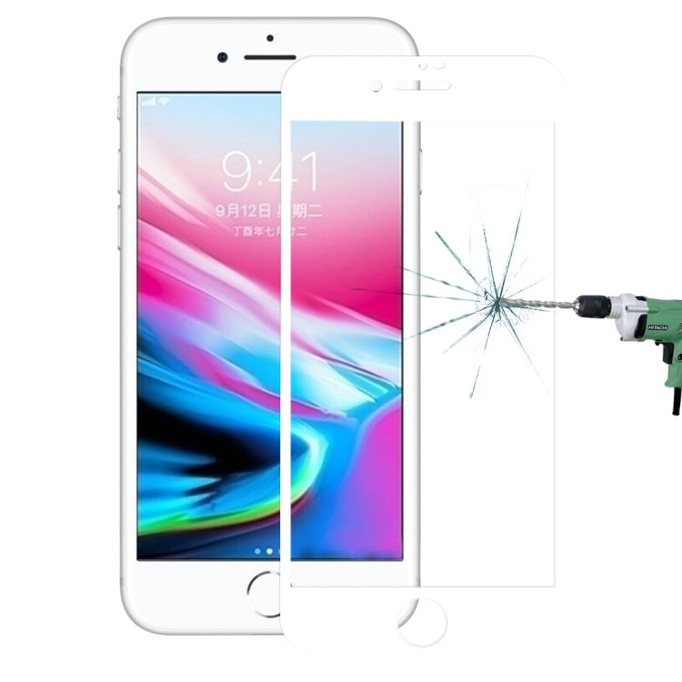 For iPhone 8 / 7 0.26mm 9H Surface Hardness 3D Explosion-proof Full Screen Carbon Fiber Soft Edges Tempered Glass Screen Film, For iPhone 8 / 7