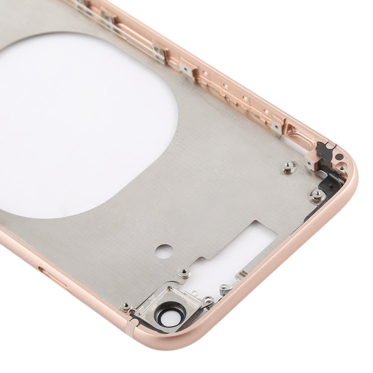 Transparent Battery Back Cover with Camera Lens Frame & SIM Card Tray & Side Keys for iPhone 8, For iPhone 8 (Transparent White), For iPhone 8 (Transparent Gold)