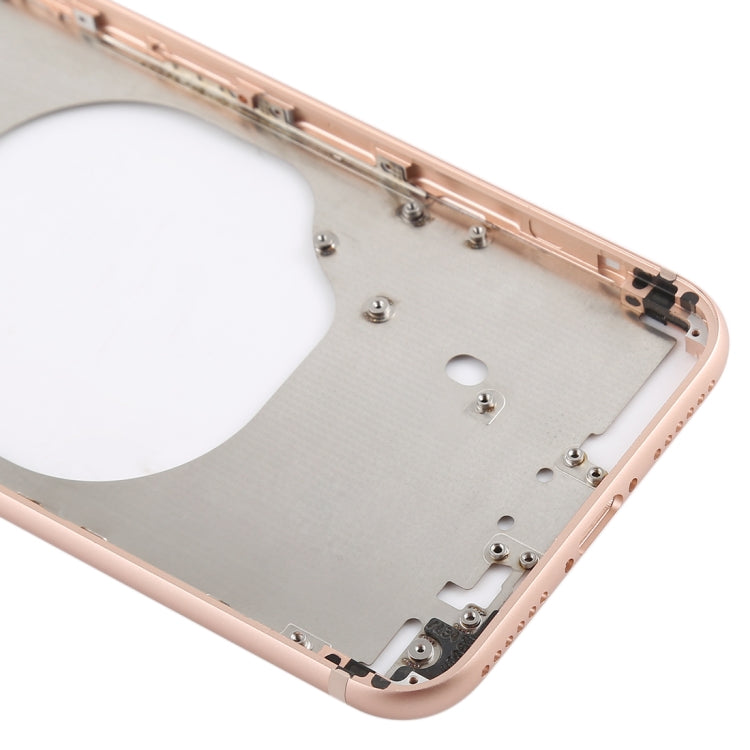 Transparent Battery Back Cover with Camera Lens Frame & SIM Card Tray & Side Keys for iPhone 8, For iPhone 8 (Transparent White), For iPhone 8 (Transparent Gold)