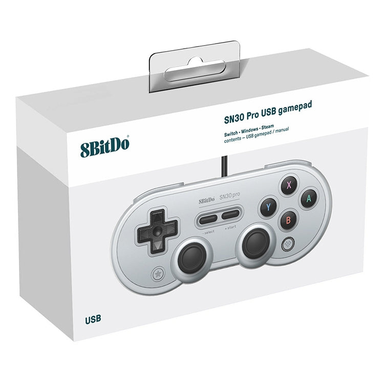 8Bitdo SN30 PRO USB Wired Gamepad Joystick for Switch / Steam / PC, SN30 PRO Wired(Grey)