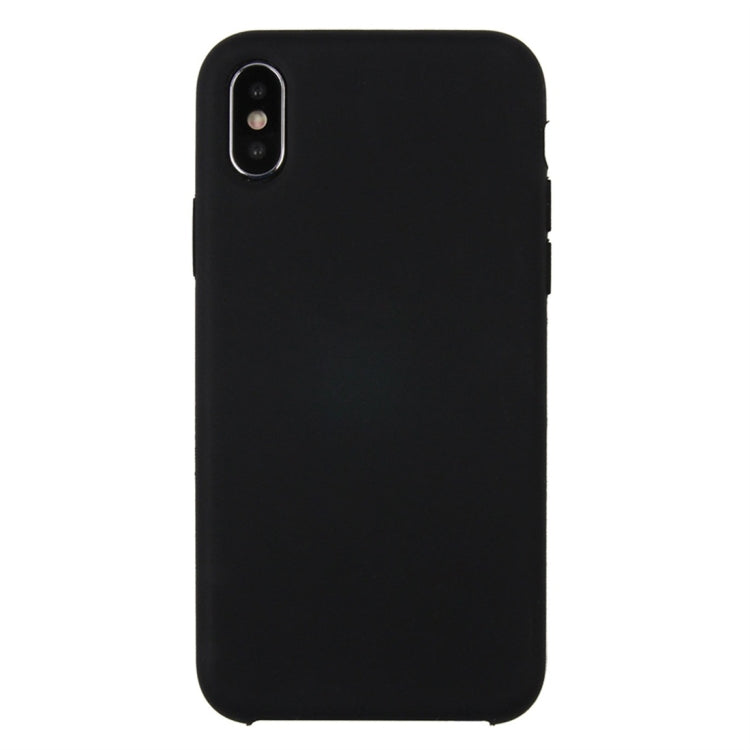 For iPhone X / XS Pure Color Liquid Silicone + PC Dropproof Protective Back Cover Case, For X, X