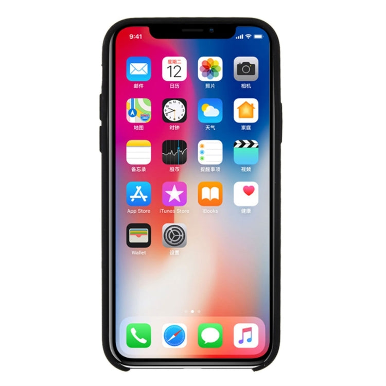 For iPhone X / XS Pure Color Liquid Silicone + PC Dropproof Protective Back Cover Case, For X, X