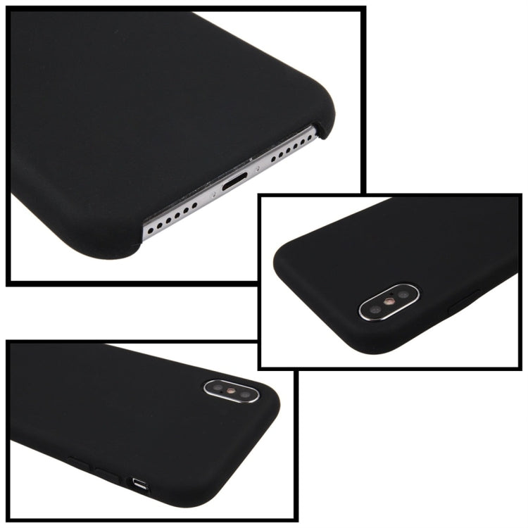 For iPhone X / XS Pure Color Liquid Silicone + PC Dropproof Protective Back Cover Case, For X, X