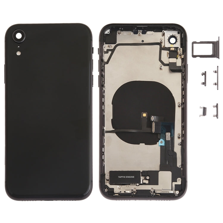 Battery Back Cover Assembly (with Side Keys & Speaker Ringer Buzzer & Motor & Camera Lens & Card Tray & Power Button + Volume Button + Charging Port + Signal Flex Cable & Wireless Charging Module) for iPhone XR, For iPhone XR (Full Assembly)...