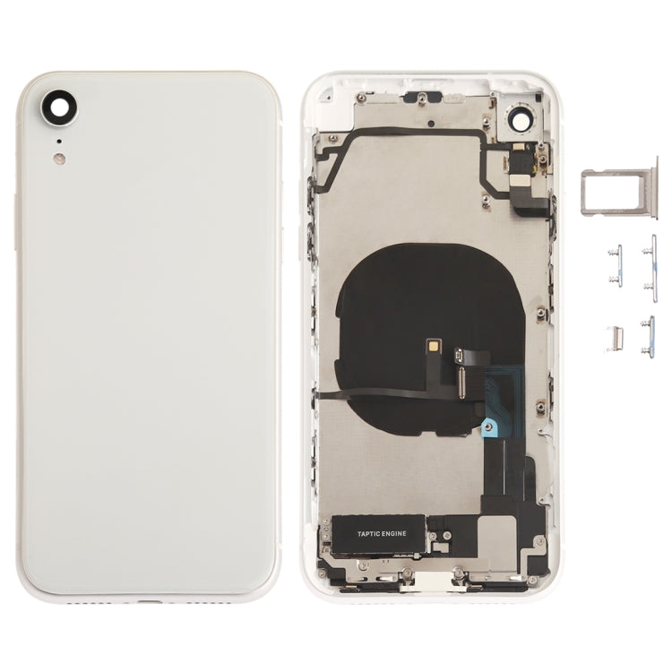 Battery Back Cover Assembly (with Side Keys & Speaker Ringer Buzzer & Motor & Camera Lens & Card Tray & Power Button + Volume Button + Charging Port + Signal Flex Cable & Wireless Charging Module) for iPhone XR, For iPhone XR (Full Assembly)...