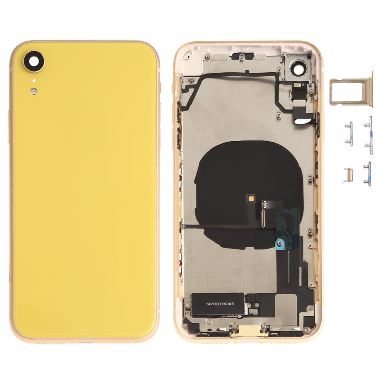 Battery Back Cover Assembly (with Side Keys & Speaker Ringer Buzzer & Motor & Camera Lens & Card Tray & Power Button + Volume Button + Charging Port + Signal Flex Cable & Wireless Charging Module) for iPhone XR, For iPhone XR (Full Assembly)...