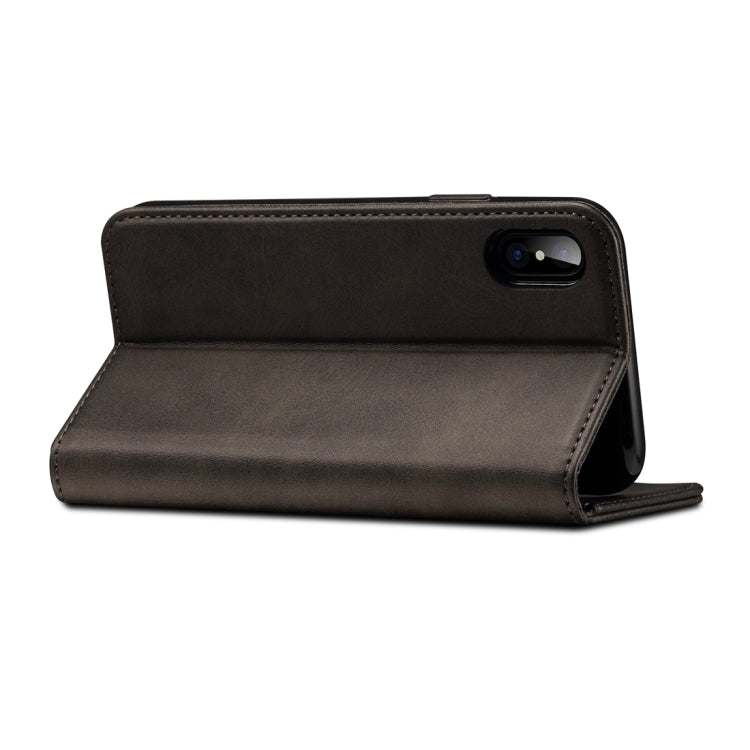 For iPhone X / XS Suteni Calf Texture Horizontal Flip Leather Case with Holder & Card Slots & Wallet, iPhone X / XS