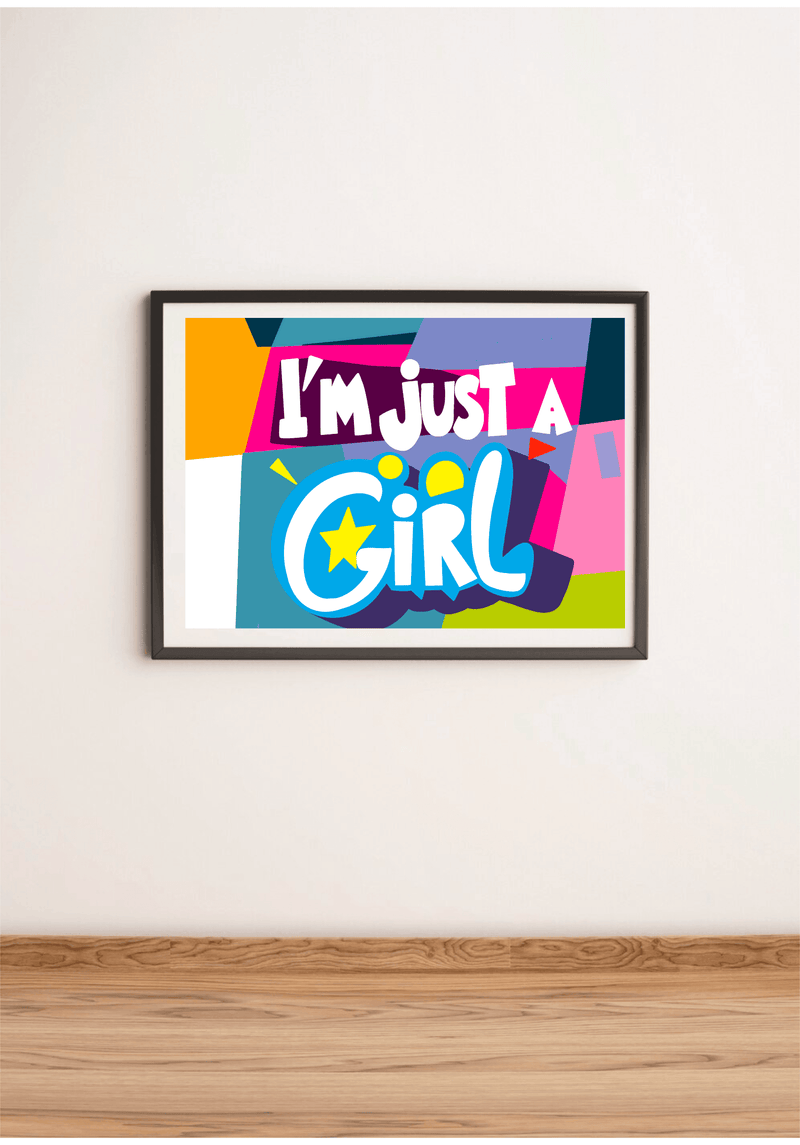 I'm Just a Girl – Feminist Cartoon Art Print A3 A4 A5