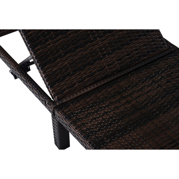 Rattan Sun Lounger Bed-Brown