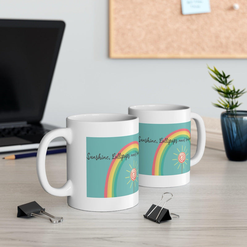 Sunshine, Lollipops & Rainbows Ceramic Mug – 11oz