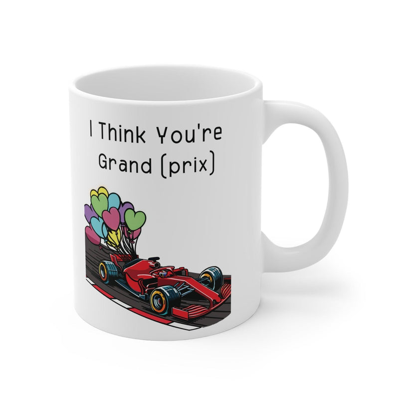 I Think You're Grand Prix Mug – Racing Car Balloon Design