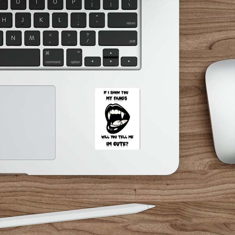 Playful Fangs Sticker – Cute Vampire Teeth Waterproof Decal