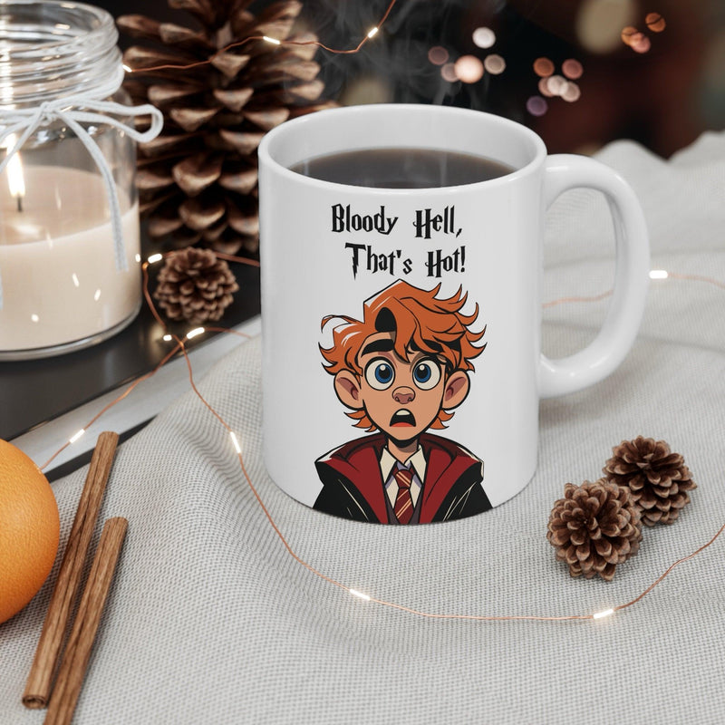 "Bloody Hell, That's Hot!" Funny Wizard Mug