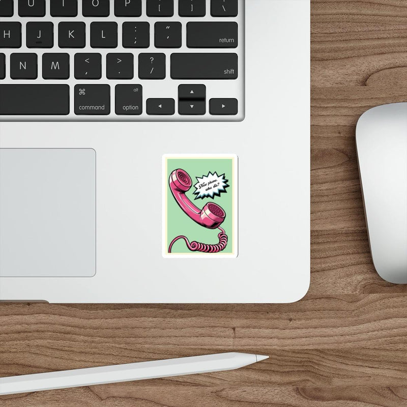 New Phone Who Dis? Retro Pink Phone Sticker – Waterproof