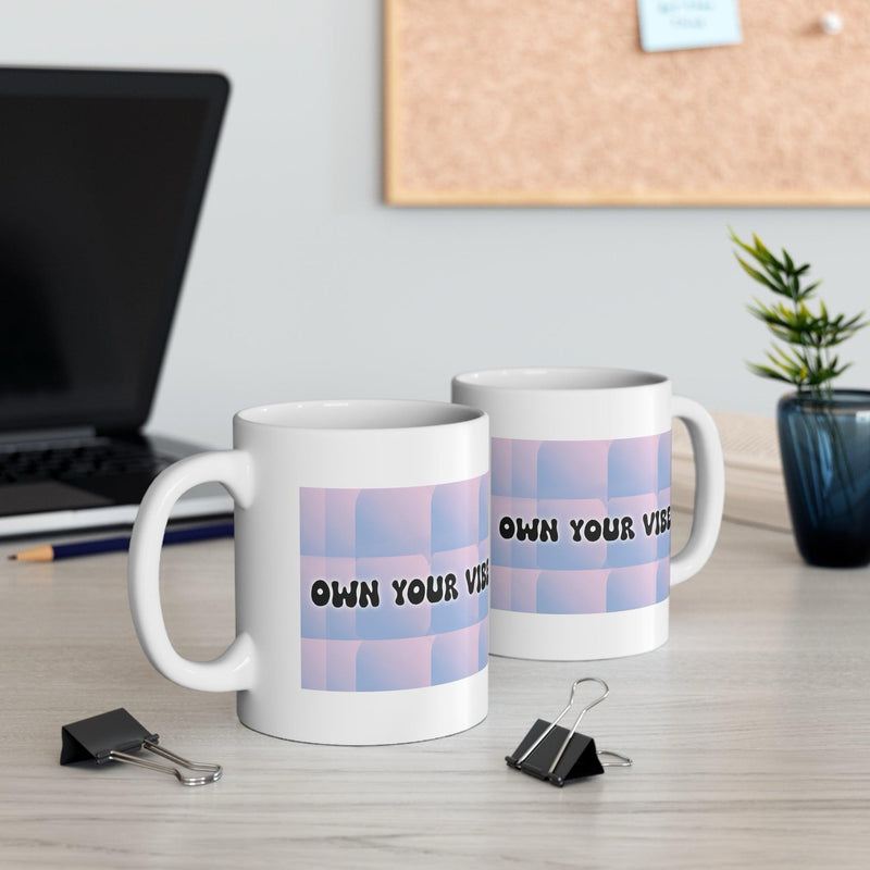 Own Your Vibe Mug – Pink, Blue, Green Ceramic