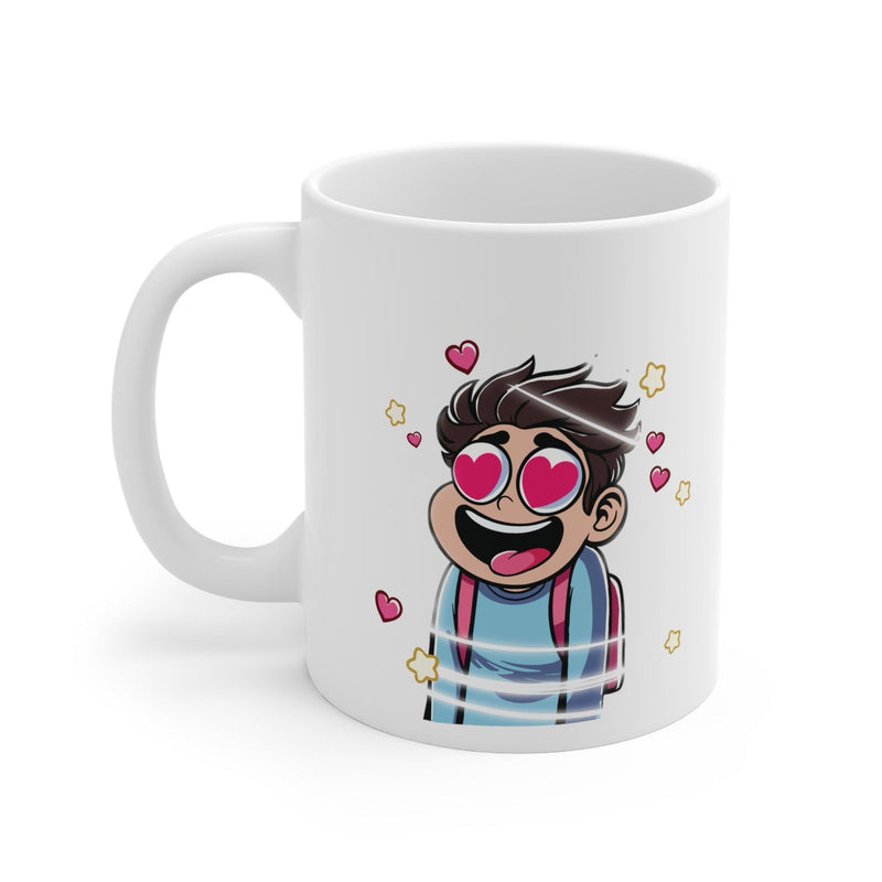 Heart-Eyed Cartoon Mug – Cute Love Eyes Coffee Cup