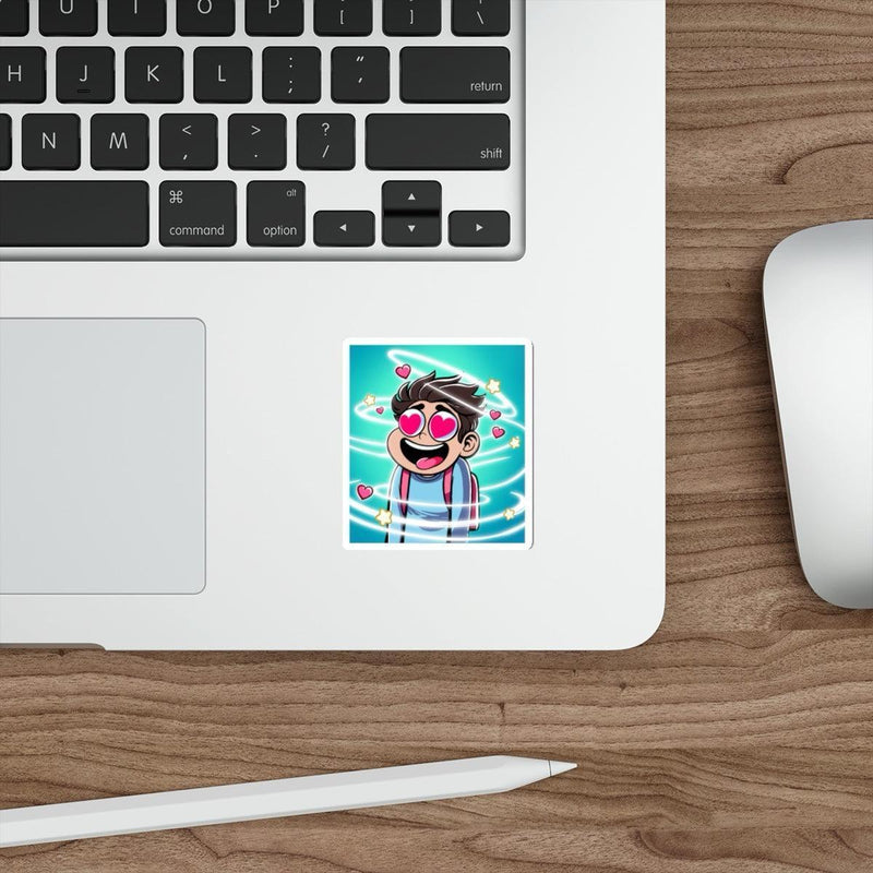 Heart-Eyed Cartoon Sticker – Cute Love Eyes Vinyl Decal