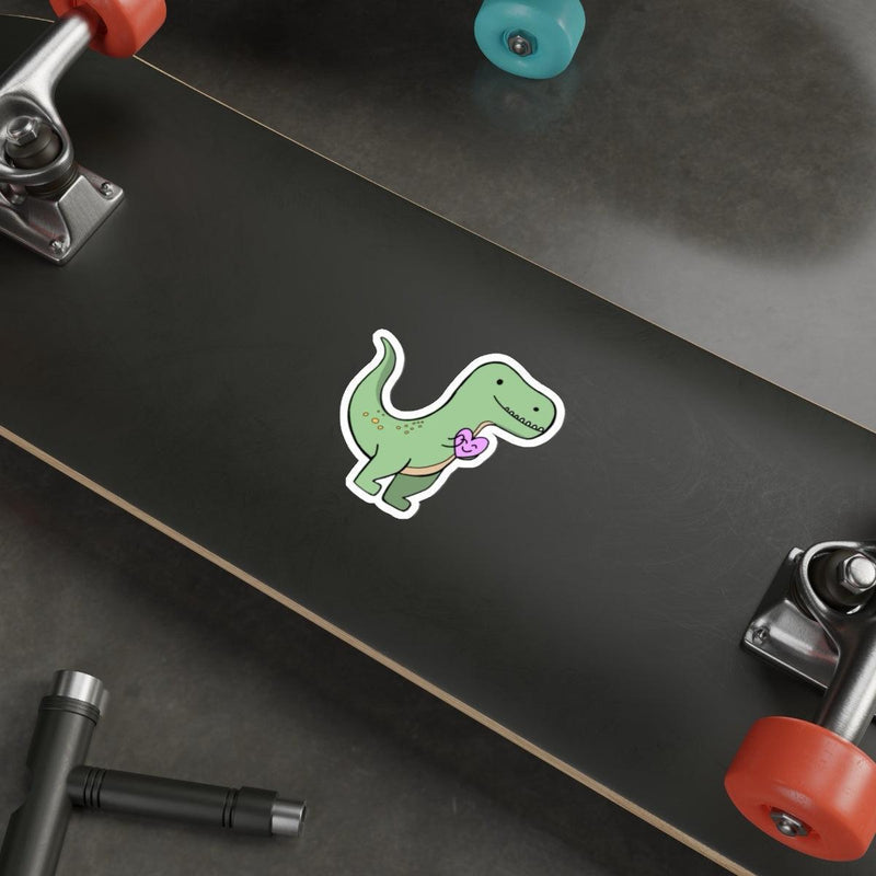 T-Rex Sticker with Heart – Bold Dino Love Vinyl Decal