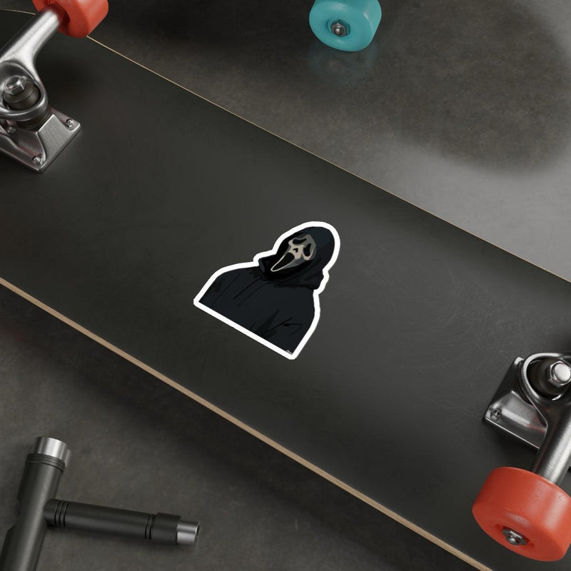 Spooky Ghost Face Sticker – Durable, Handmade & Bold