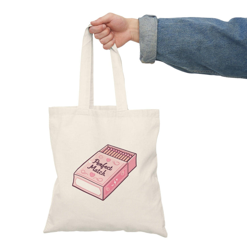Perfect Match Tote Bag | Funny Pink Matchbox Design