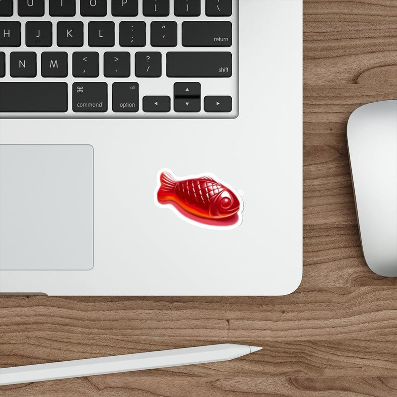 Red Gummy Fish Sticker – Waterproof Decal
