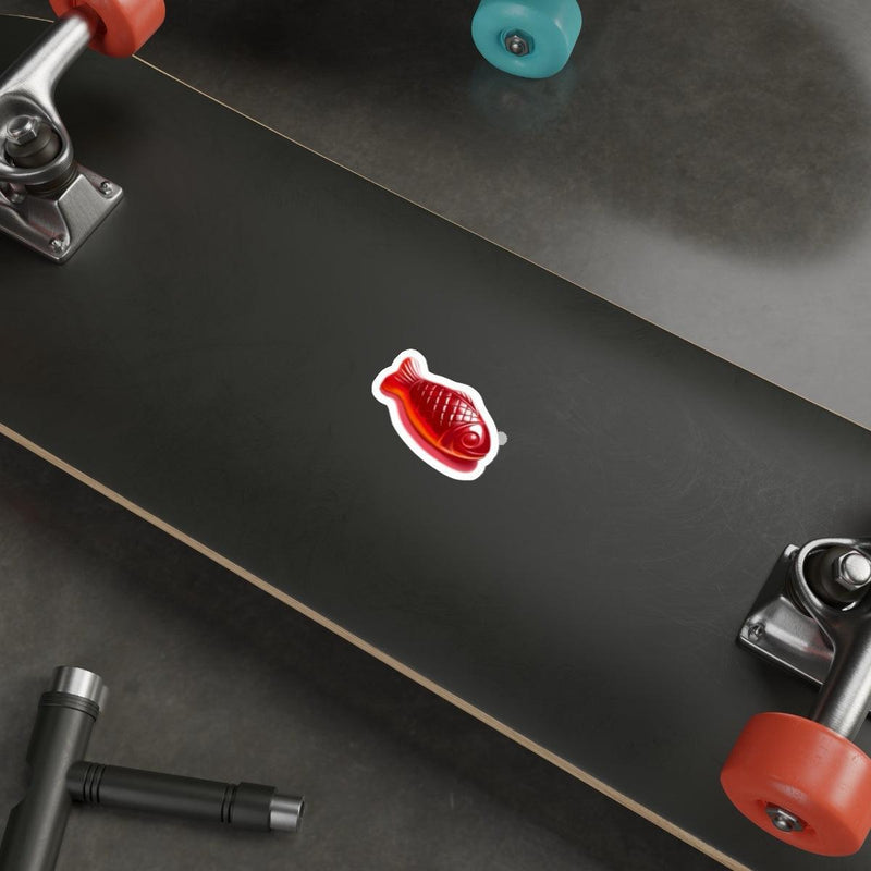 Red Gummy Fish Sticker – Waterproof Decal