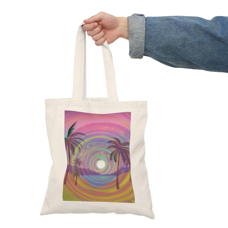 Psychedelic Beach Tote – Vibrant Pink Palm Tree Bag