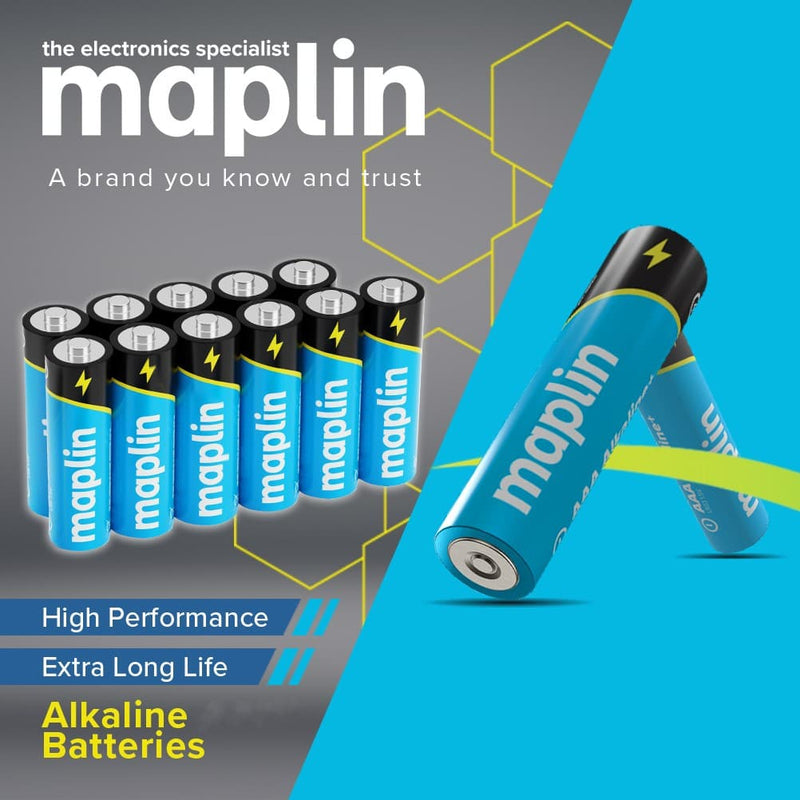 Maplin 80x AA LR6 7 Year Shelf Life 1.5V High Performance Alkaline Batteries with Universal Battery Tester