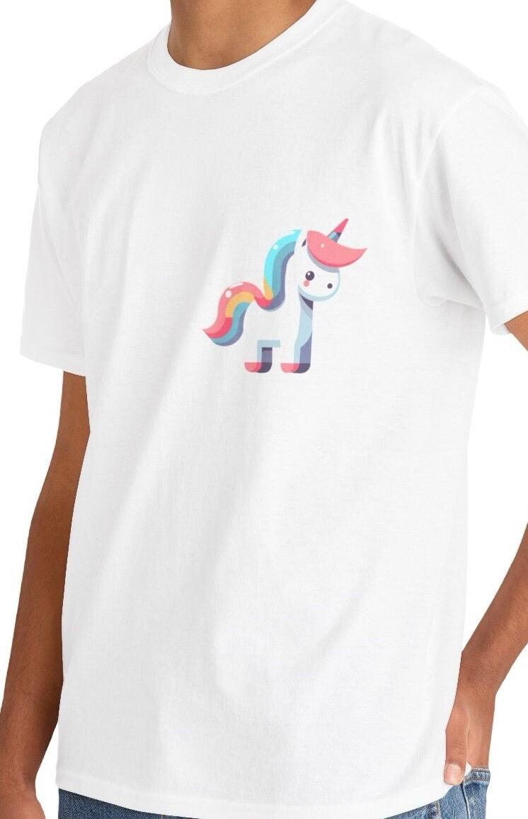 Minimalist Cartoon Unicorn T-Shirt | Whimsical Magic Tee
