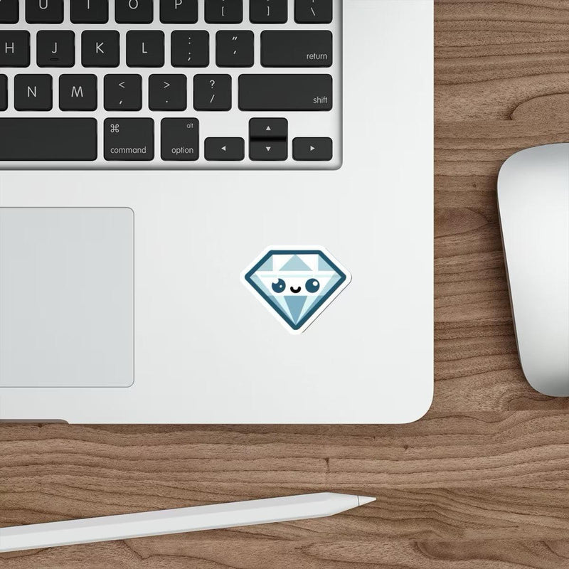 Blue Diamond Cartoon Sticker – Waterproof Vinyl