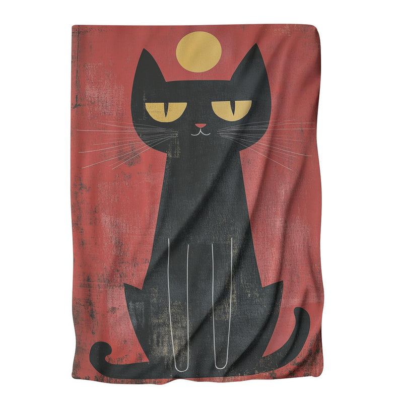 Edgy Black Cat Blanket