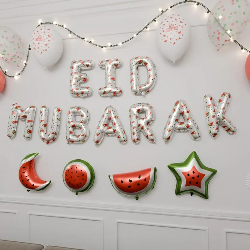Decoration Set Eid Mubarak Palestine Theme (White) | 5 Items