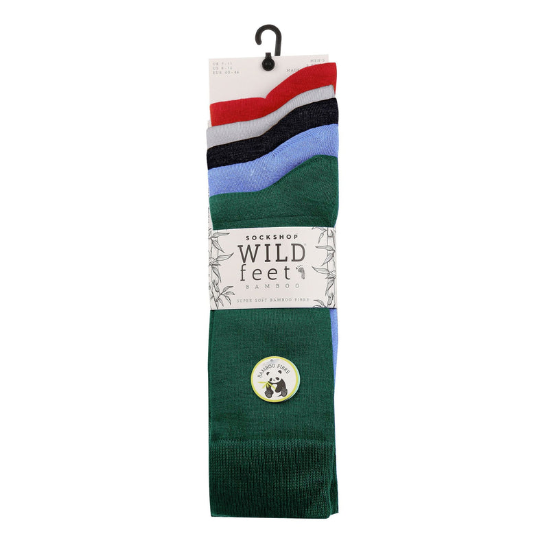 5 Pack Mens Plain Coloured Bamboo Dress Socks
