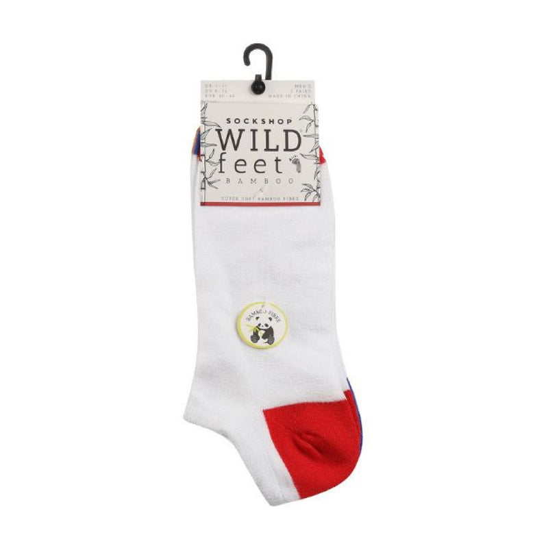 3 Pack Mens Bamboo Trainer Socks with Coloured Heel & Toe
