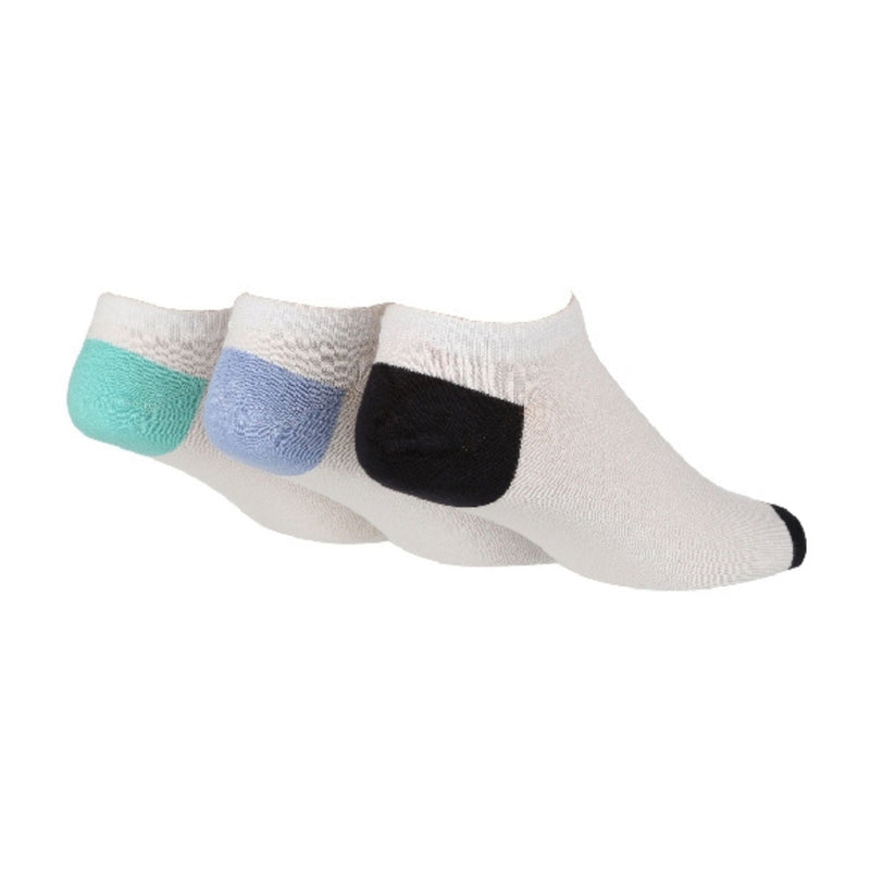 3 Pack Mens Bamboo Trainer Socks with Coloured Heel & Toe
