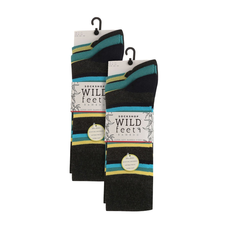 6 Pairs Mens Multipack Bamboo Dress Socks with Stylish Stripes and Polka Dots