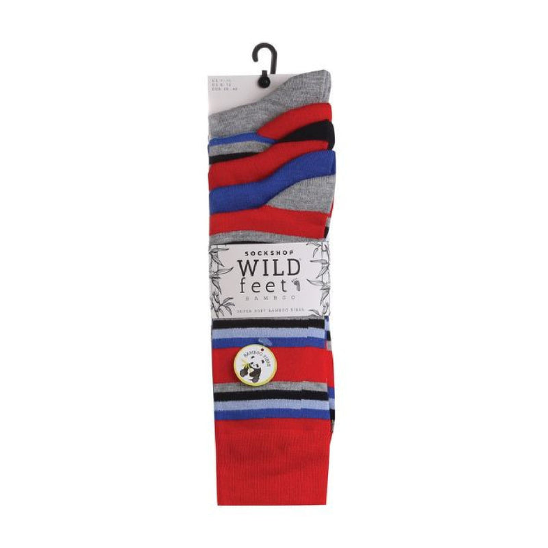 5 Pack Mens Colourful Striped Patterned Bamboo Dress Socks