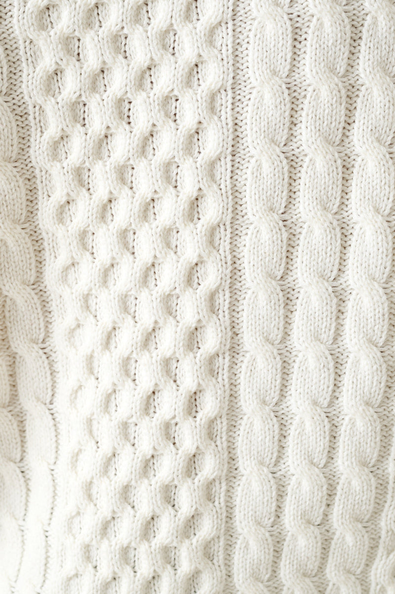 Jamie Cable Collar Jumper - Off White