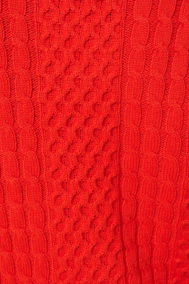 Jamie Cable Collar Jumper - Red