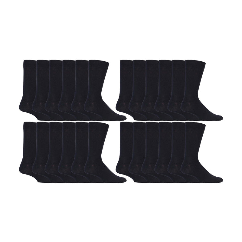 Mens Cotton Plain Black Dress Socks (Multipack Options)