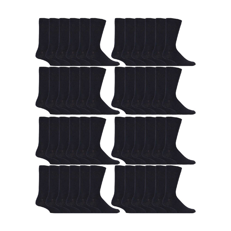 Mens Cotton Plain Black Dress Socks (Multipack Options)
