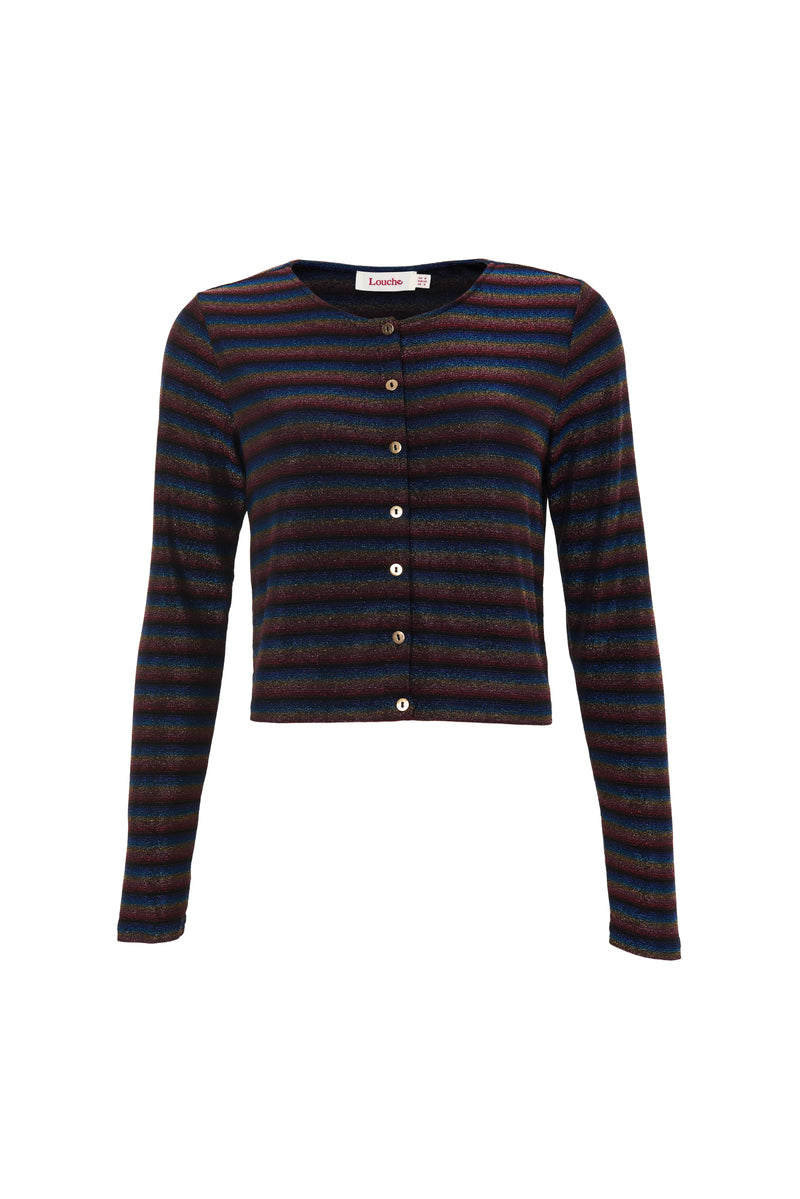 Jayda Sparkle Stripe Cardigan - Gold