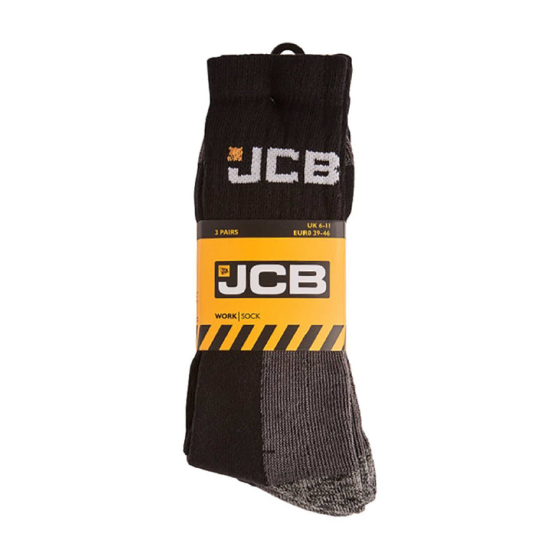 3 Pack Mens Cushioned Reinforced Heel & Toe Work Socks
