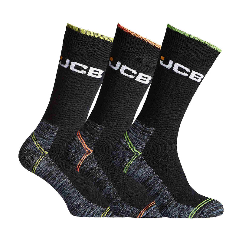 3 Pack Mens Hi Vis Work Socks with Padded Foot for Safety Boots