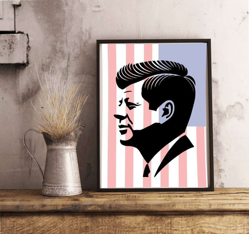 JFK Patriotic Silhouette – Bold Wall Art Print