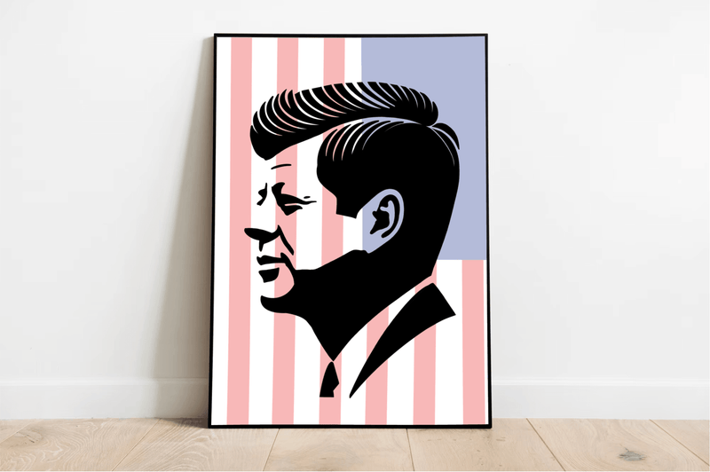 JFK Patriotic Silhouette – Bold Wall Art Print