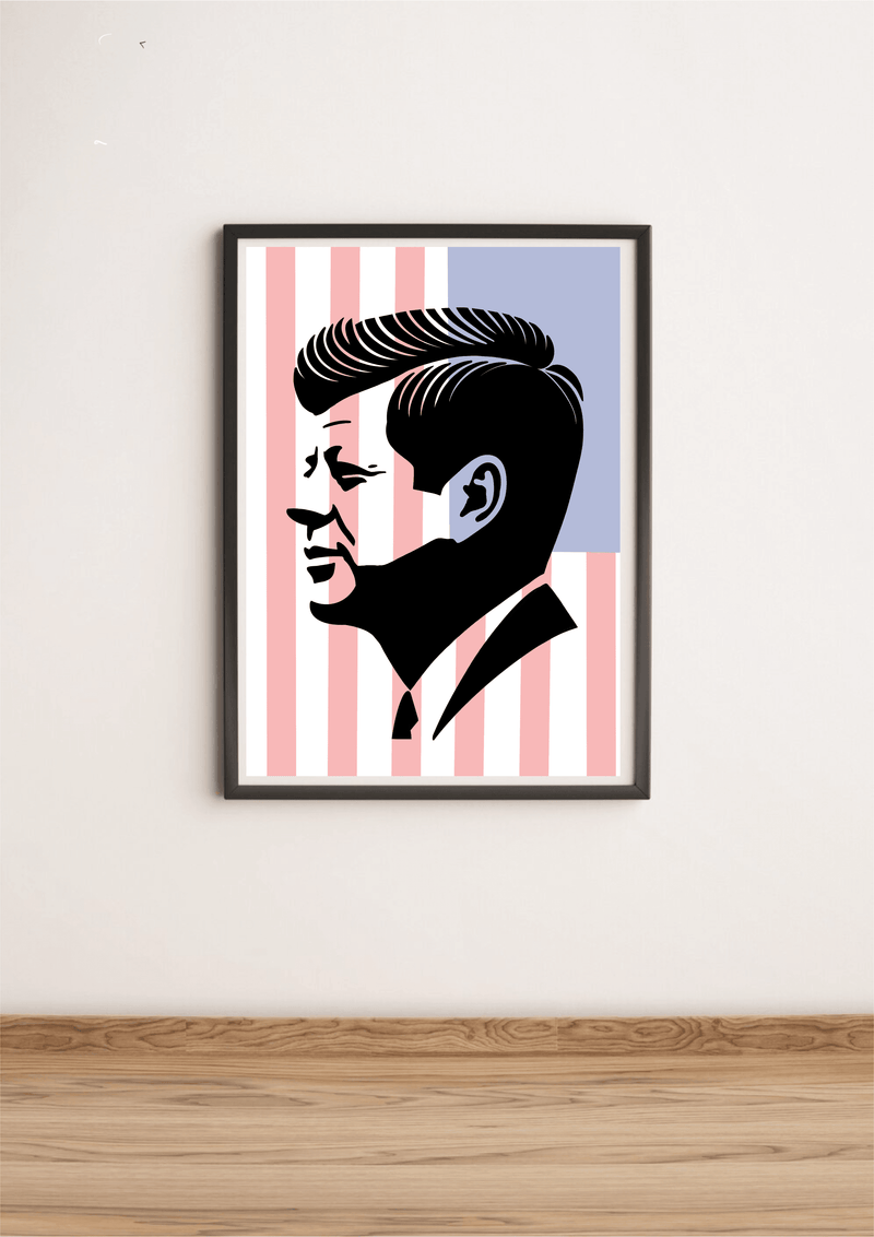 JFK Patriotic Silhouette – Bold Wall Art Print