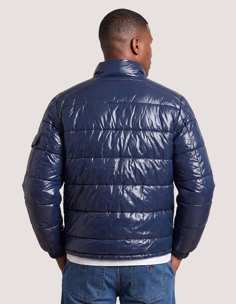 Navy Gloss Puffer Jacket