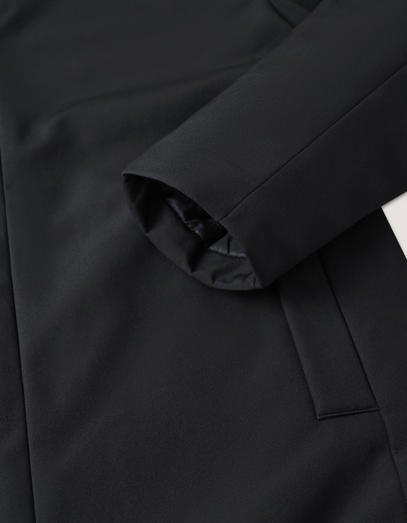 Black Longline Windbreaker Jacket